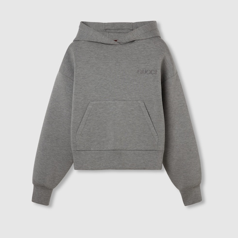 Playera con capucha de punto de algodón y viscosa