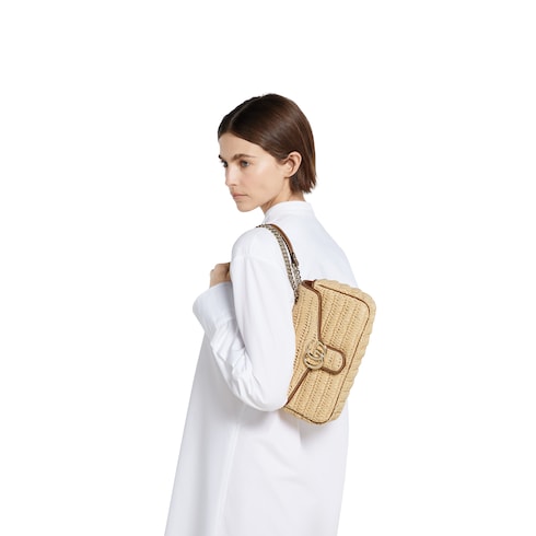 GG Marmont woven medium shoulder bag