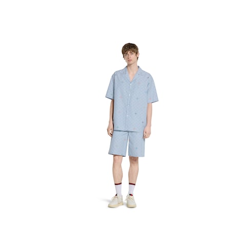 Short en coton à rayures