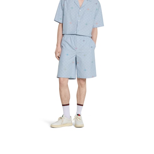 Short en coton à rayures