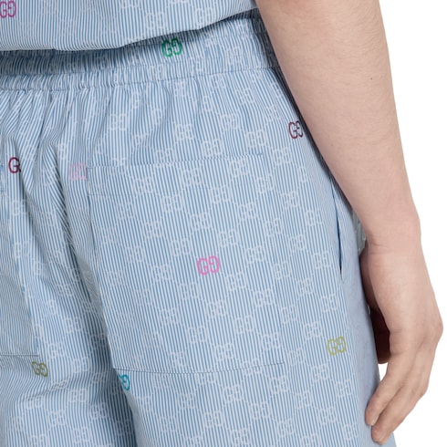 Striped cotton shorts