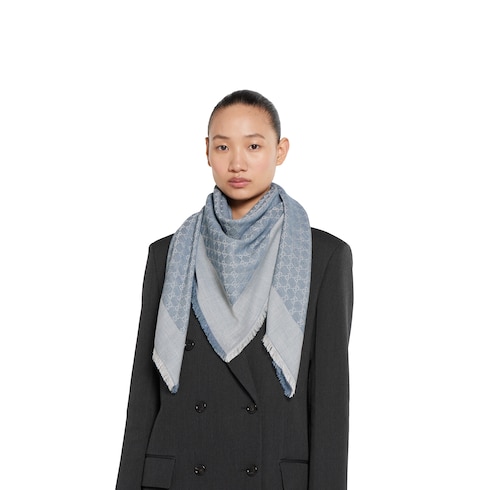 GG denim-effect shawl