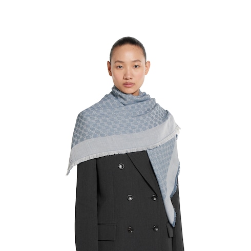 GG denim-effect shawl