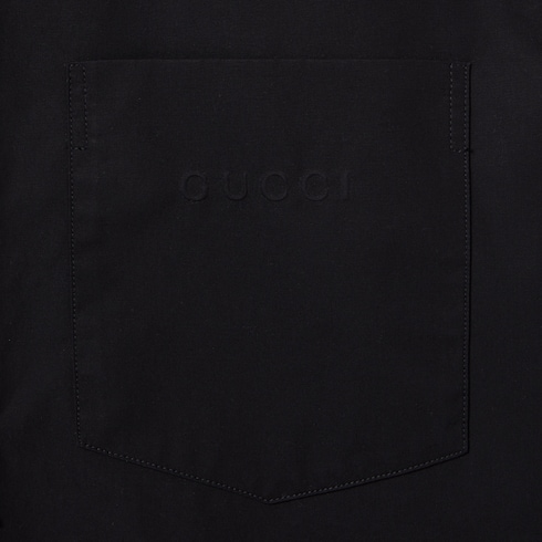 Cotton poplin shirt with logo