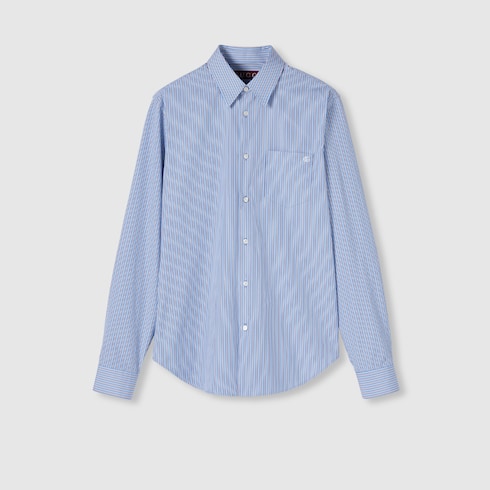 Camicia in popeline di cotone con ricamo