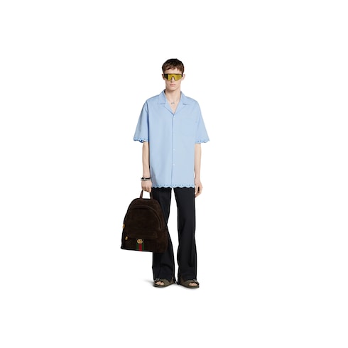 Bowling-Shirt aus Baumwolle mit Stickerei