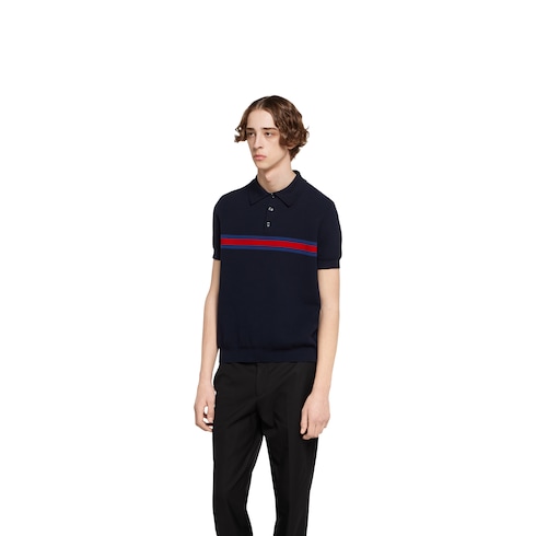 Poloshirt aus Baumwoll-Piqué mit Web