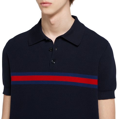 Poloshirt aus Baumwoll-Piqué mit Web