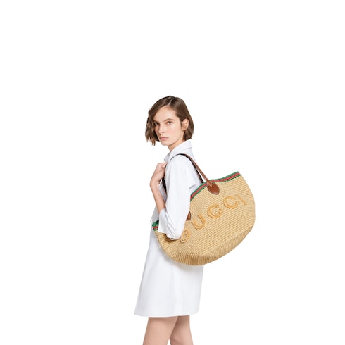 Woven medium tote bag