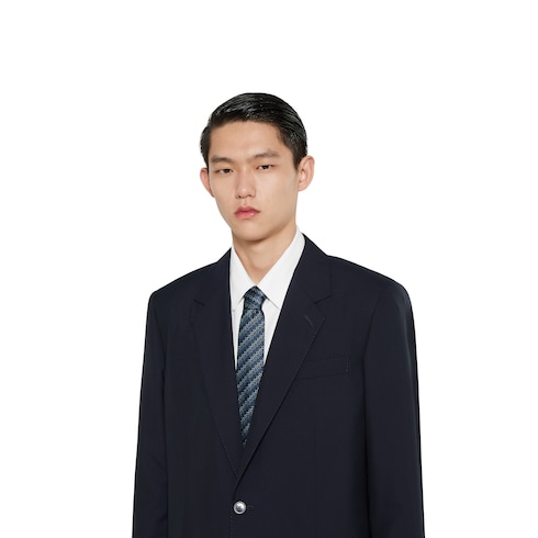 Horsebit silk jacquard tie