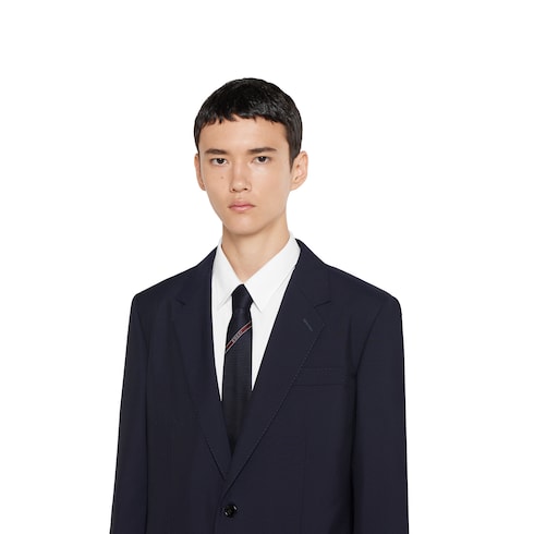 Cravatta in seta jacquard con ricamo