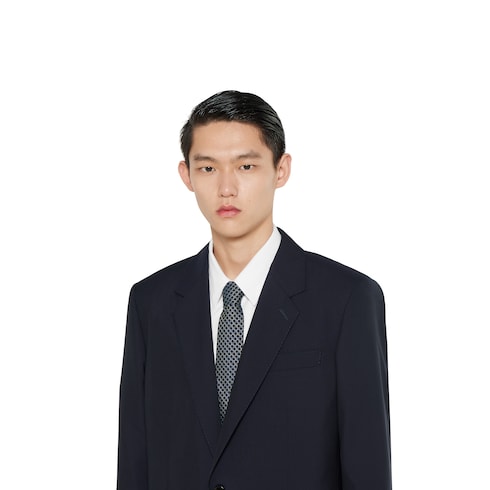 Horsebit silk jacquard tie