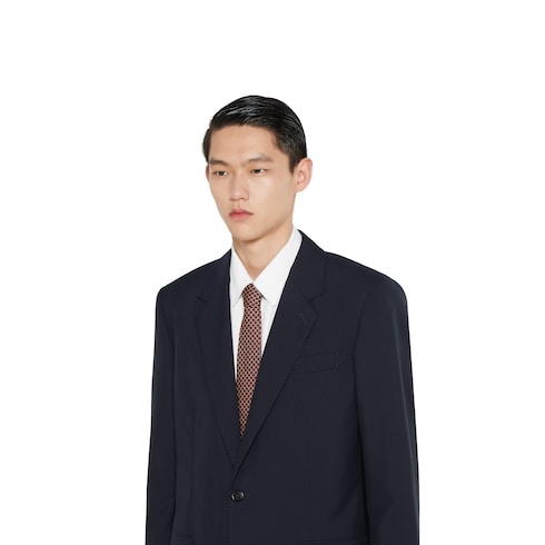 Horsebit silk jacquard tie