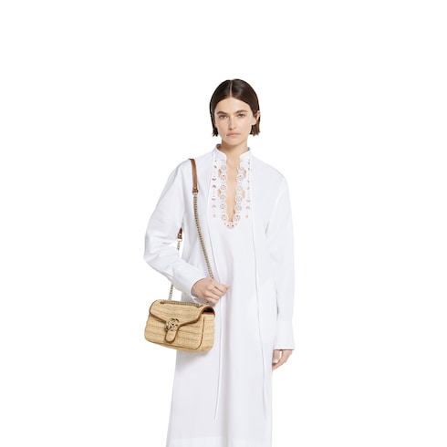 GG Marmont woven medium shoulder bag