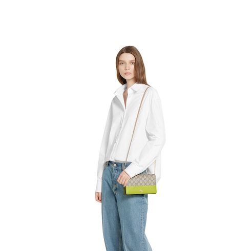 GG Marmont bi-color wallet on chain