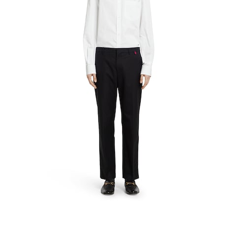 Pantalone in canvas di cotone con dettaglio Web