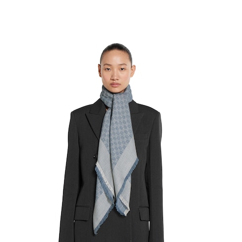 GG denim-effect shawl