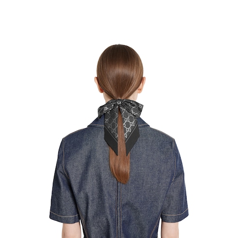 Printed silk scrunchie