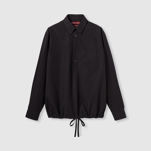 Cotton poplin shirt with logo