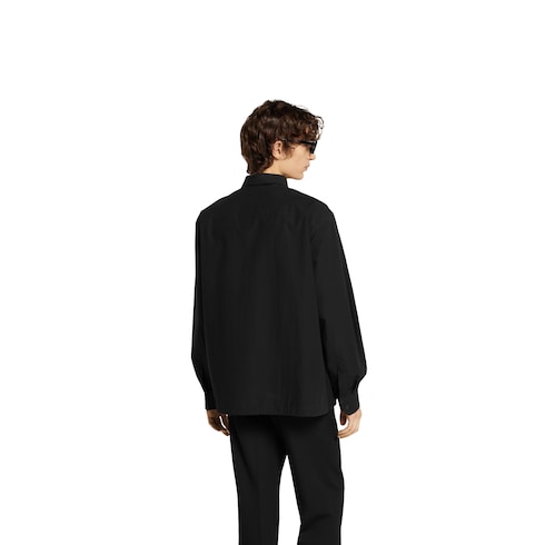 Cotton poplin shirt with logo