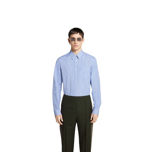 Camicia in popeline di cotone con ricamo
