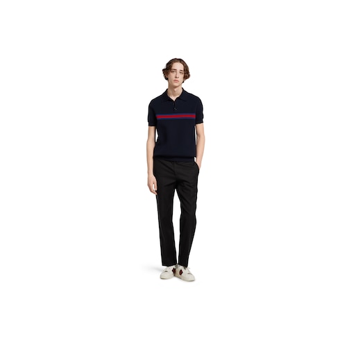 Poloshirt aus Baumwoll-Piqué mit Web