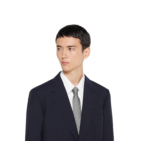 Horsebit silk jacquard tie