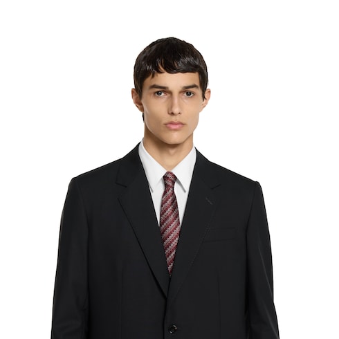 Horsebit silk jacquard tie