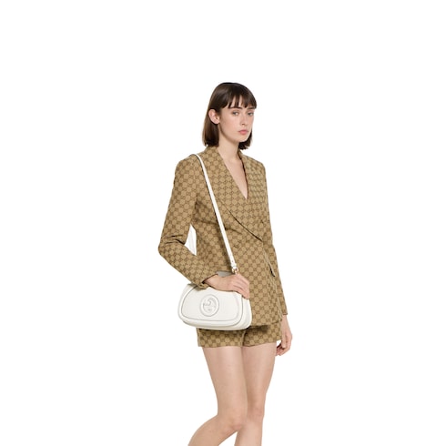 Gucci Blondie medium top handle bag in white leather | GUCCI® US