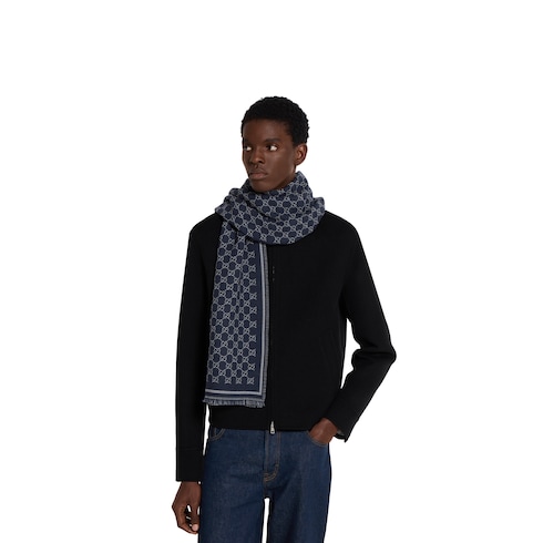 GG wool jacquard scarf