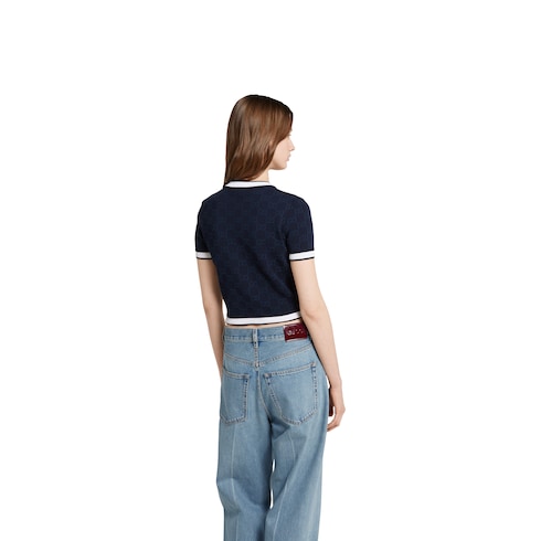 GG fine cotton jacquard top