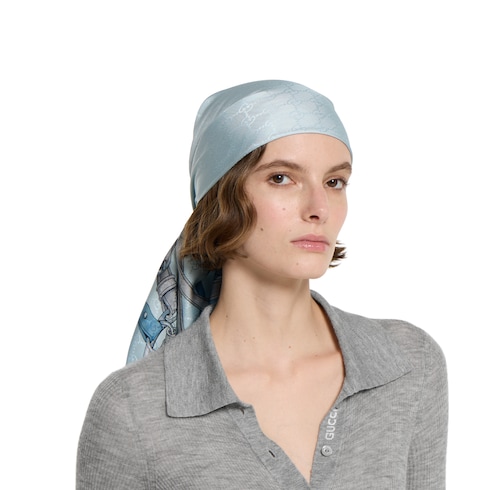 Printed GG silk jacquard carré