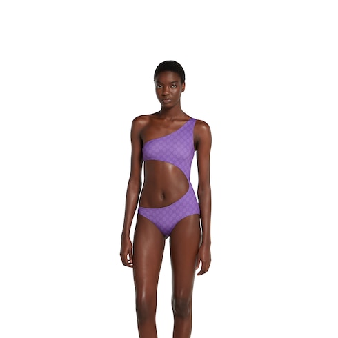 Costume da bagno in jersey stretch con stampa GG