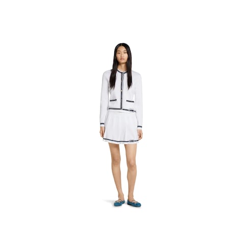 Cotton stitch cardigan with intarsia