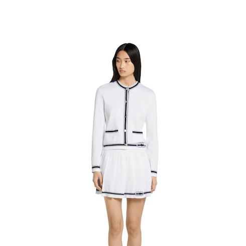 Cotton stitch cardigan with intarsia