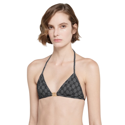 Printed GG stretch jersey bikini