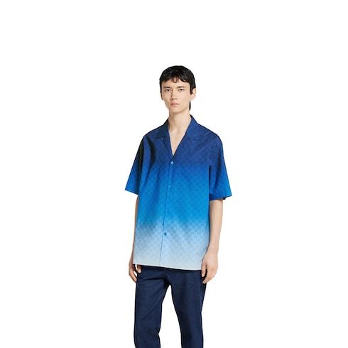 Printed cotton poplin bowling shirt 