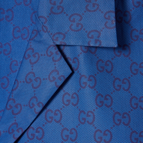 Printed cotton poplin bowling shirt 