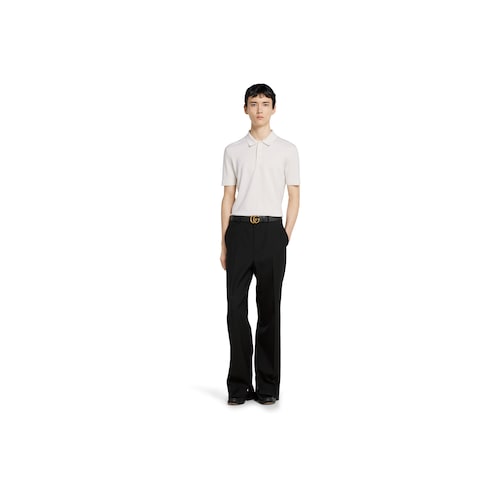 Poloshirt aus Wollstrick mit Web