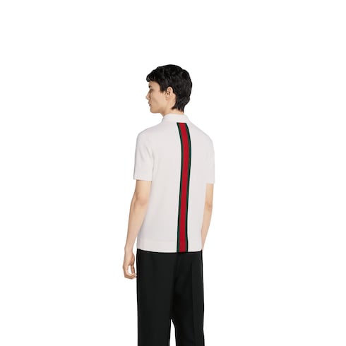 Poloshirt aus Wollstrick mit Web