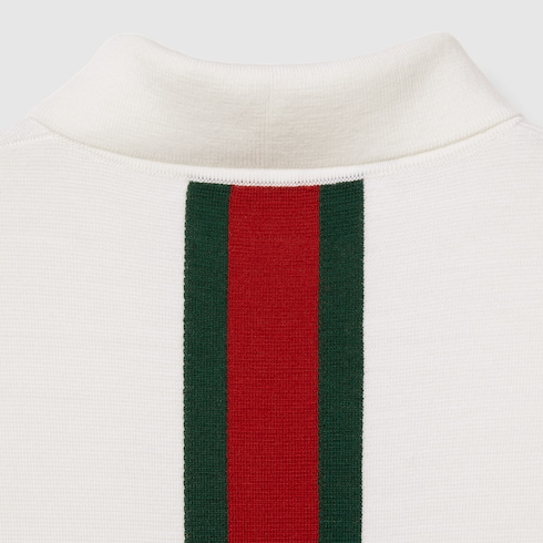 Poloshirt aus Wollstrick mit Web