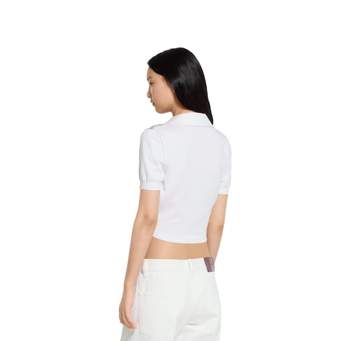 Silk and cotton top with print