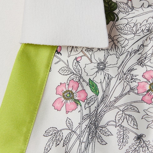 Silk and cotton top with print
