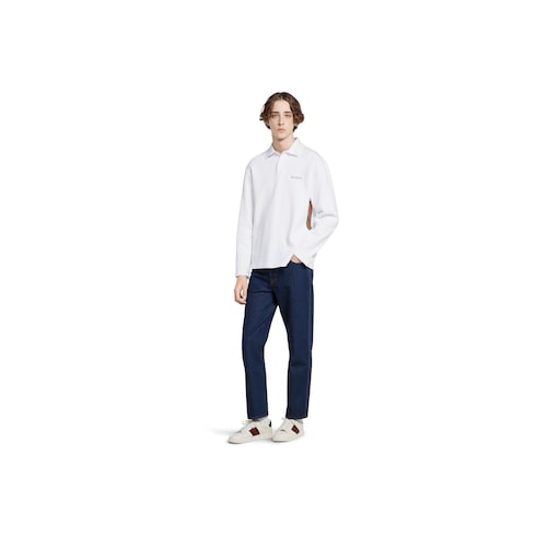 Cotton piquet polo shirt with Web