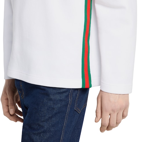 Polo de piqué de algodón con tribanda Web