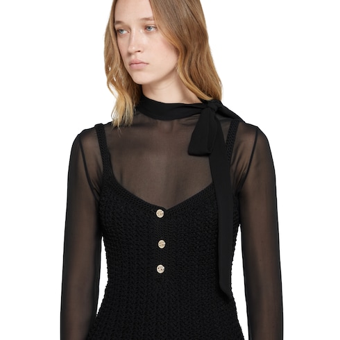 Stretch cotton knit dress