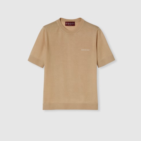 Cashmere and silk top with intarsia
