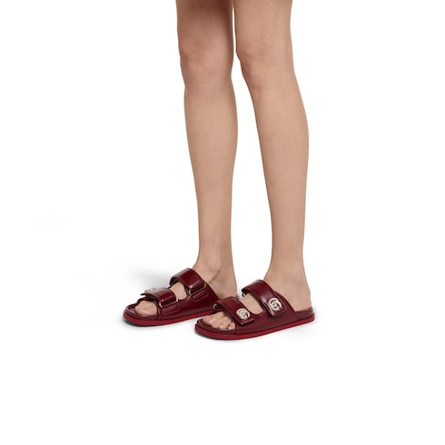 Sandalo donna con Doppia G con cristalli