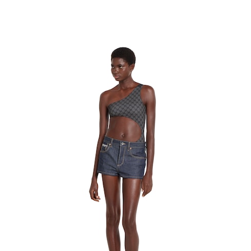 Printed GG stretch jersey swimsuit