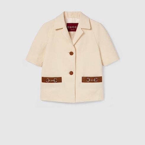 Chaqueta de lona de lino con Horsebit